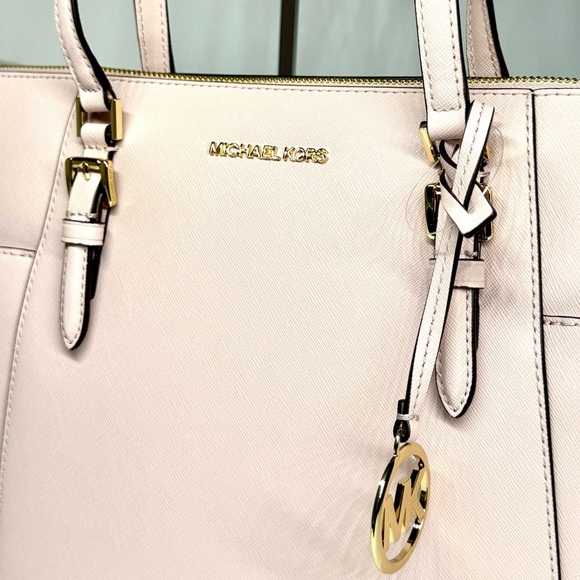 Michael Kors Charlotte Large Leather Top-Zip Tote Bag - Powder Blush - Picture 10 of 10